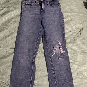 Stylish Blue Distressed Women's Jeans